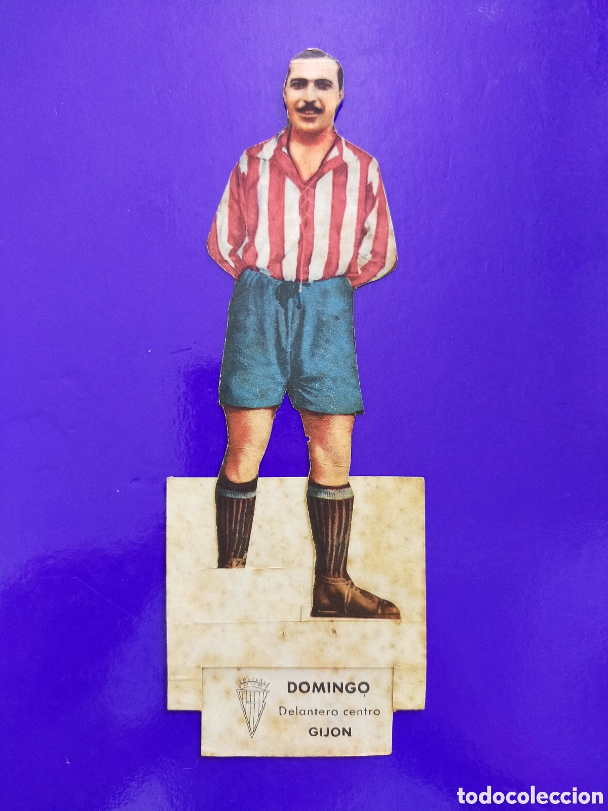 Collezionismo Figurine ritagliate antiche: 1944 44 CROMO TROQUELADO EDITORIAL BRUGERA SPORTING GIJON DOMINGO