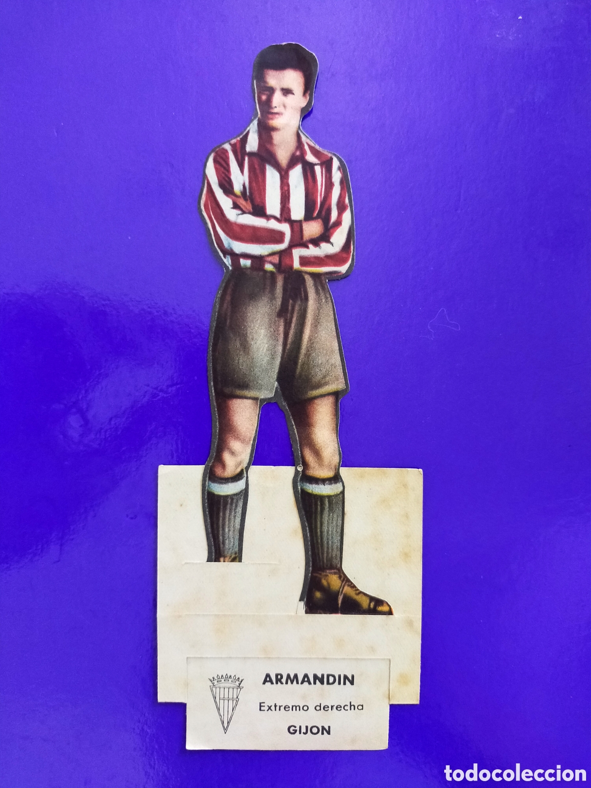 Collezionismo Figurine ritagliate antiche: CROMO TROQUELADO EDITORIAL BRUGERA SPORTING GIJON ARMANDIN