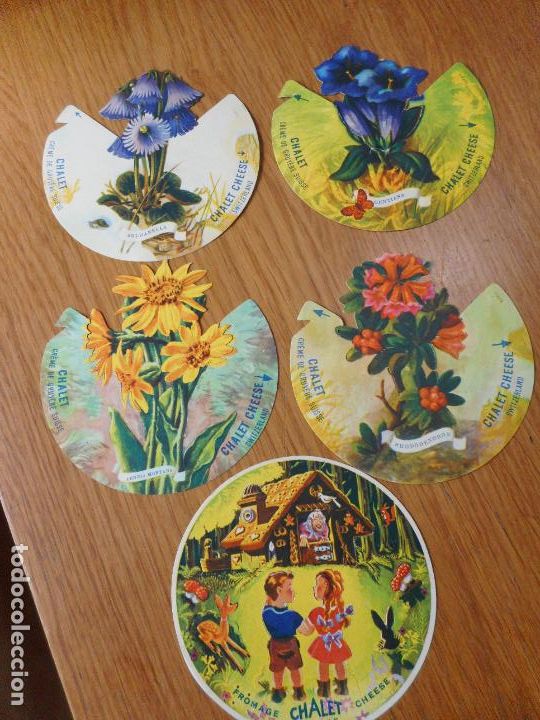 Collezionismo Figurine ritagliate antiche: ANTIGUO CONJUNTO CROMOS TROQUELADOS QUESOS FROMAGE CHALET CHEESE PETIT GRUYERE SUISSE 1958