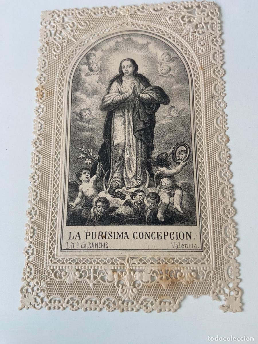 Sammeln alte gestanzte Sammelbilder: 175- Estampa troquelada y calada Pur&iacute;sima Concepci&oacute;n. Litografia Sanchis. Valencia.