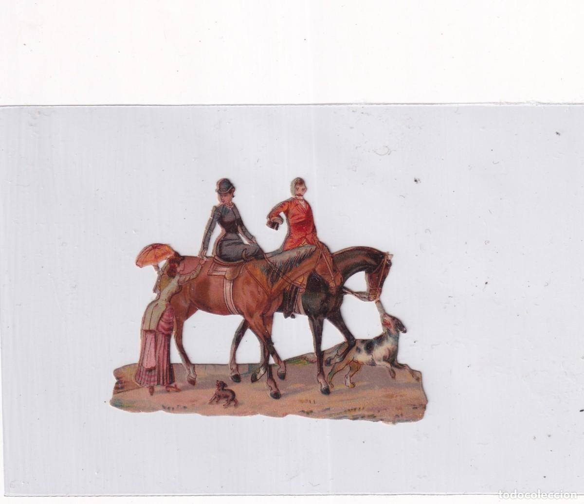 Sammeln alte gestanzte Sammelbilder: Precioso cromo troquelado cacer&iacute;a, equitaci&oacute;n. 7 x 6 cm