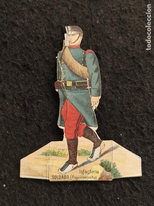 Coleccionismo Cromos troquelados antiguos: INFANTERIA SOLDADO-TRAJE CAMPA&Ntilde;A-CHOCOLATE JUNCOSA-CROMO TROQUELADO-VER FOTOS-(106.790)