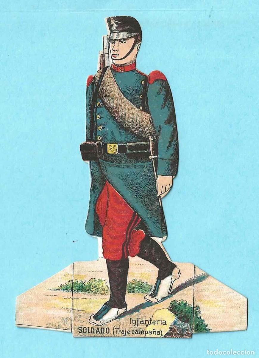 Coleccionismo Cromos troquelados antiguos: INFANTER&Iacute;A. SOLDADO (TRAJE CAMPA&Ntilde;A). CHOCOLATE JUNCOSA
