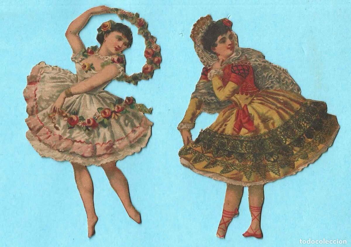 Coleccionismo Cromos troquelados antiguos: LOTE DE 2 CROMOS RECORTADOS. BAILARINAS