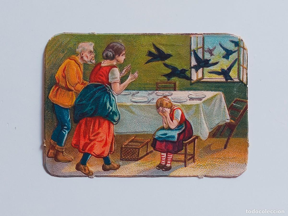 Coleccionismo Cromos troquelados antiguos: ANTIGUO CROMO DE CUENTOS POPULARES CON RELIEVE Y BRILLO (8,5 x 6 cm)