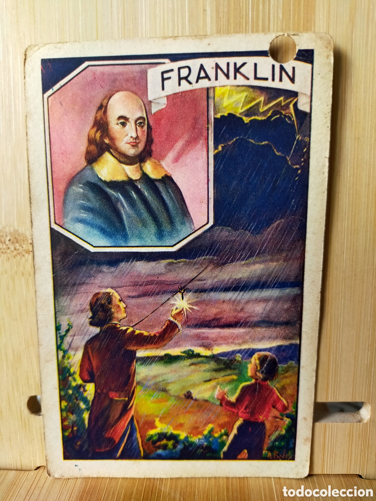 Collectionnisme Cartes &agrave; collectionner massicot&eacute;es anciennes: CHOCOLATES AMATLLER HOMBRES EMINENTES FRANKLIN SERIE 2 N 11