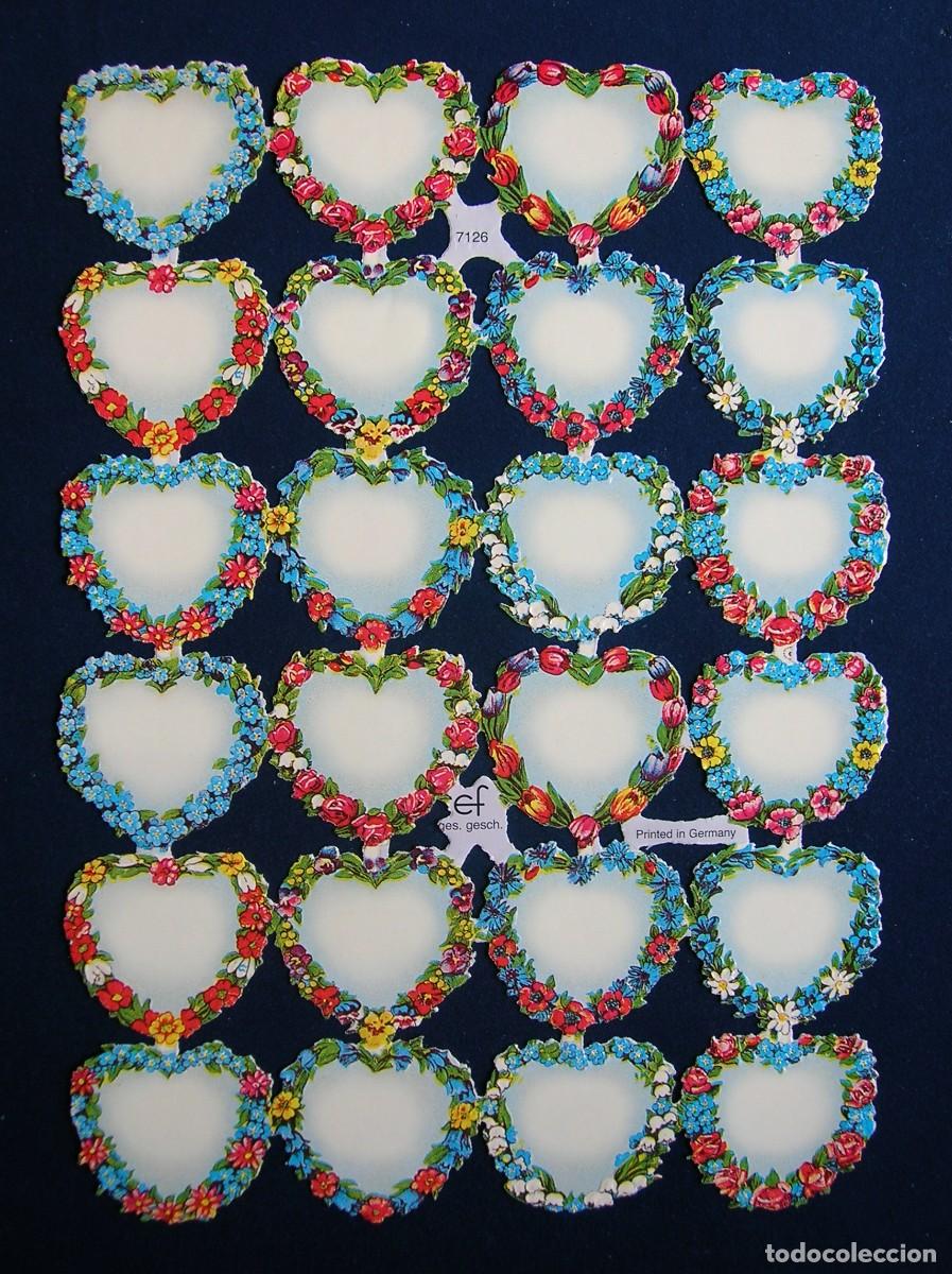 Collectionnisme Cartes &agrave; collectionner massicot&eacute;es anciennes: LAMINA CROMOS TROQUELADOS EF- 7126A. CORAZONES PARA MENSAJES. RELIEVE Y BRILLO