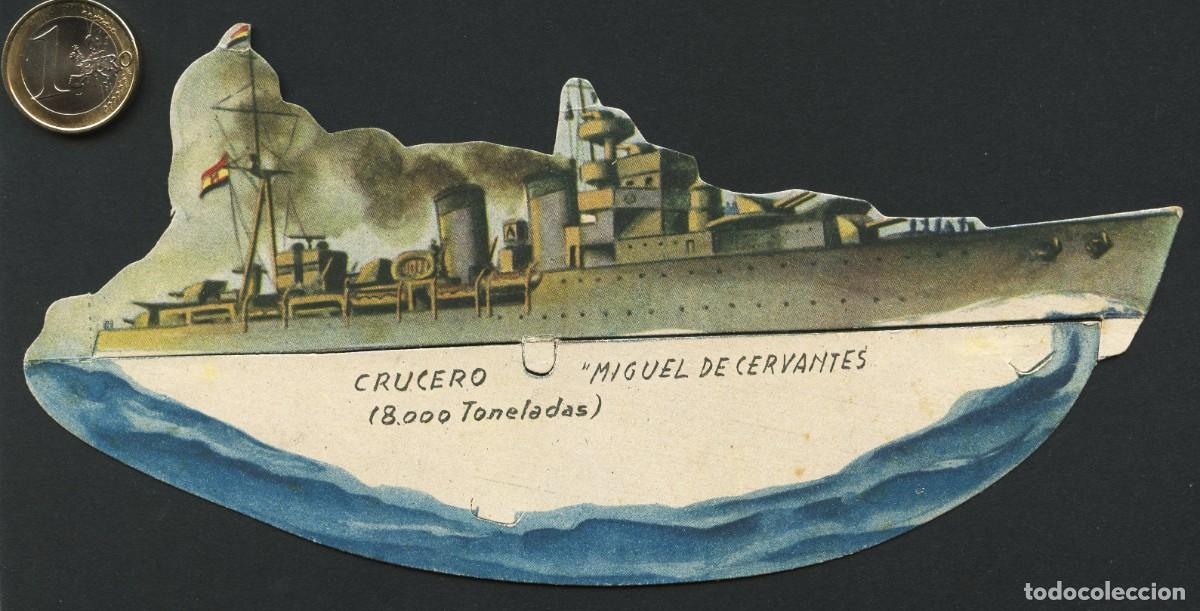 Collectionnisme Cartes &agrave; collectionner massicot&eacute;es anciennes: GUERRA CIVIL, CROMO, ALMACENES ALEMANES, CRUCERO MIGUEL DE CERVANTES, (8.000 T.)