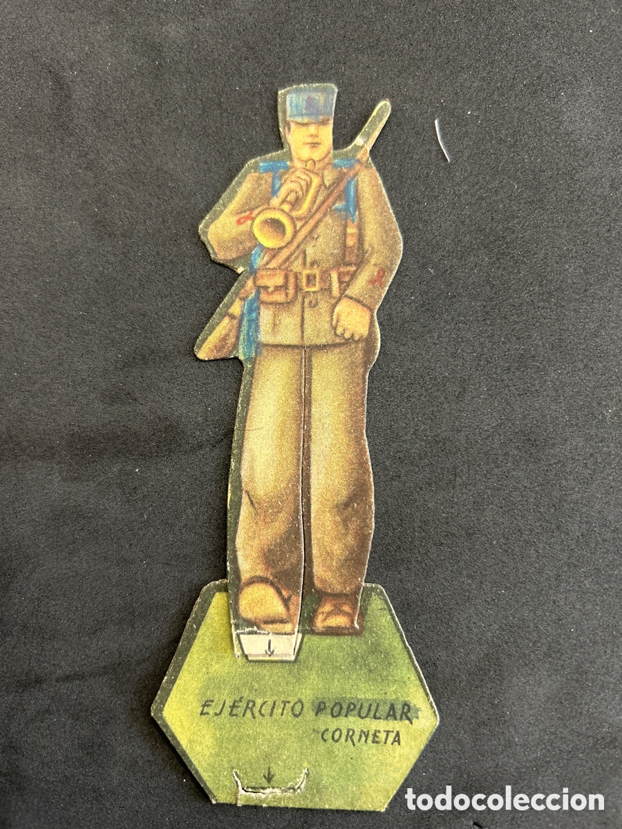 Sammeln alte gestanzte Sammelbilder: Guerra civil cromo almacenes Alemanes, troquelado, ej&eacute;rcito pupular Corneta