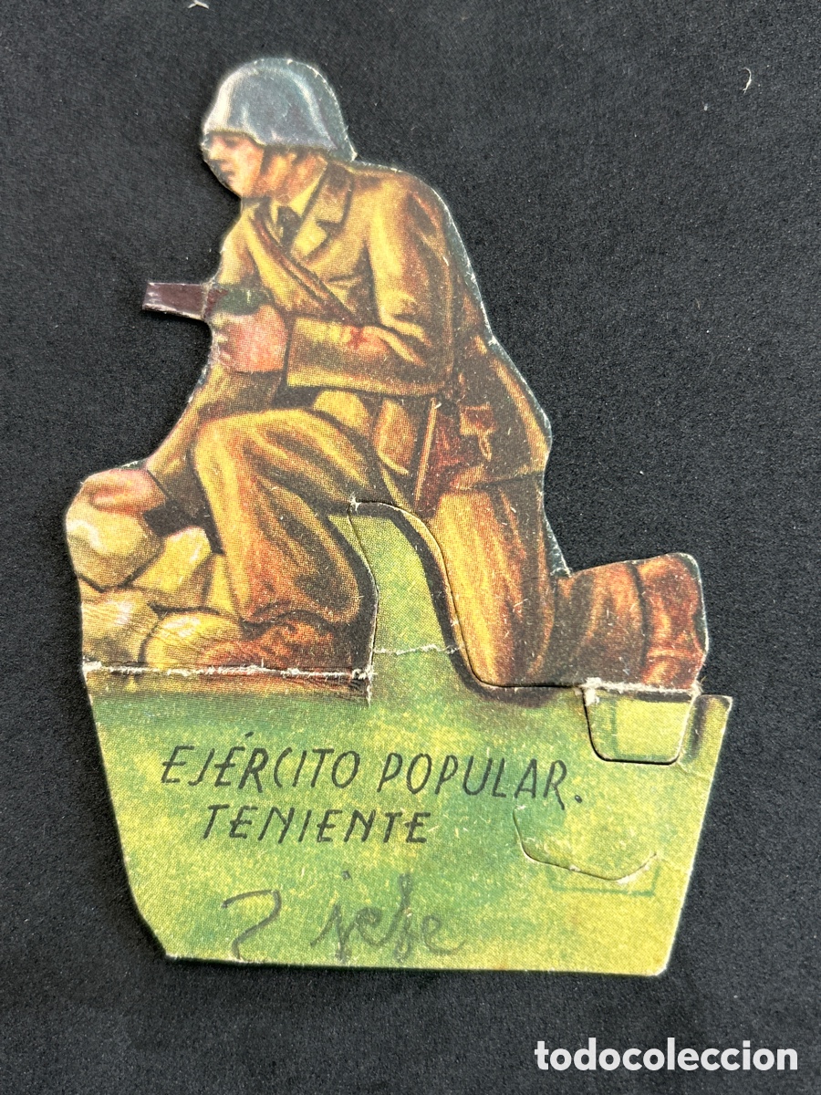 Sammeln alte gestanzte Sammelbilder: Guerra civil cromo almacenes Alemanes, troquelado, ej&eacute;rcito pupular teniente