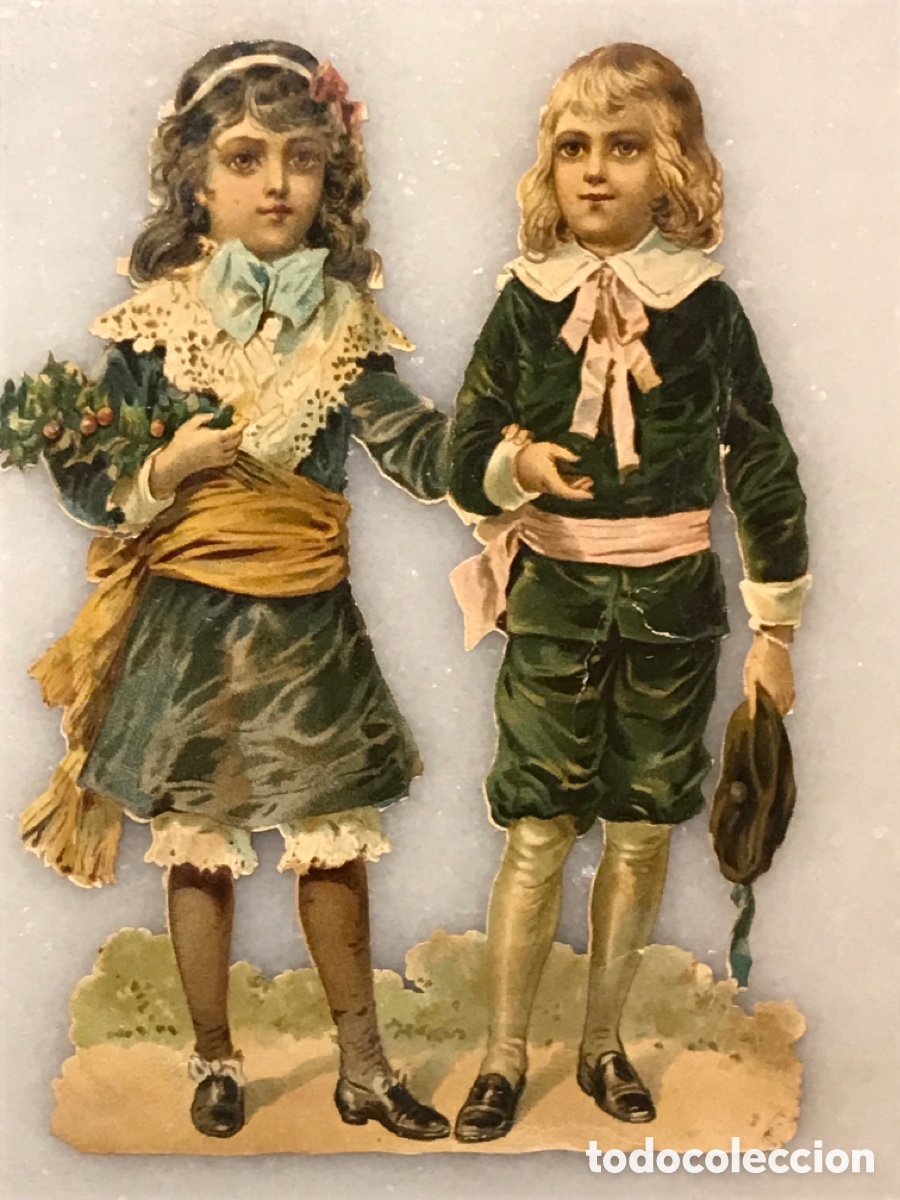 Cromos troquelados parejas de niños 1895, Cromos