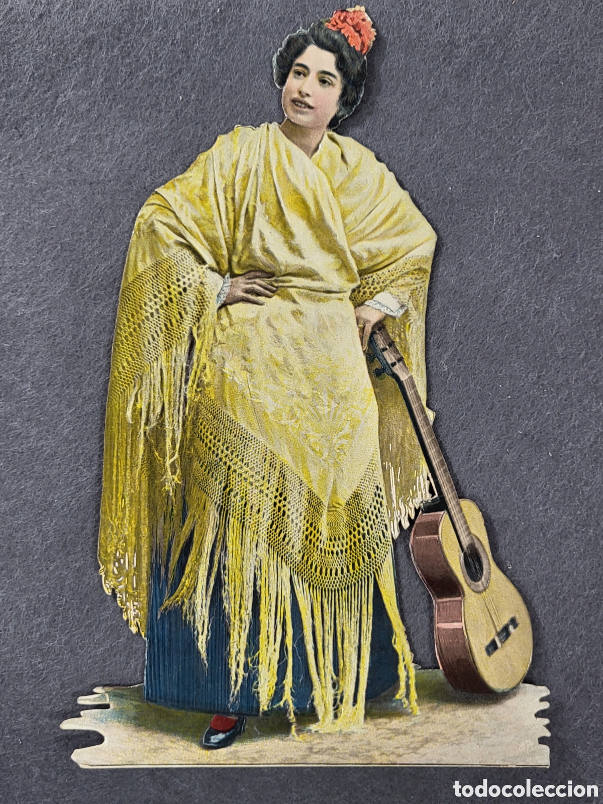 Coleccionismo Cromos troquelados antiguos: MUY RARO CROMO TROQUELADO GRAN TAMA&Ntilde;O . JORGR KUSTNER . MALAGA . 25 &times; 16 CM