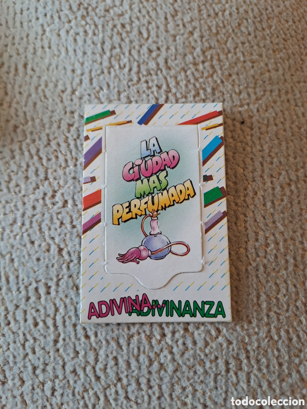 Collectable Antique Stamped Cards: CROMO DE BOLLYCAO ADIVINA ADIVINANZA LA CIUDAD MAS PERFUMADA