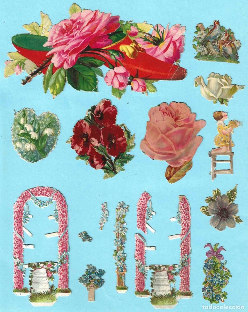 Collezionismo Figurine ritagliate antiche: LOTE DE CROMOS TROQUELADOS DIVERSOS DE MOTIVOS FLORALES.