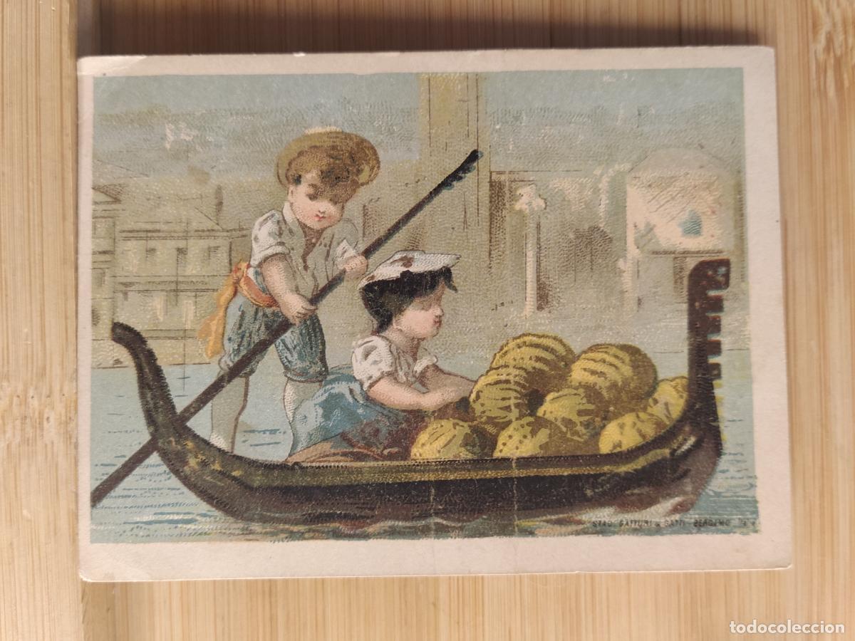 Coleccionismo Cromos troquelados antiguos: TRANSPORTANDO CALABAZAS - GRAN CAFE DE ORIENTE SALON CONDAL - CROMO ANTIGUO -VER FOTOS-(108.183)