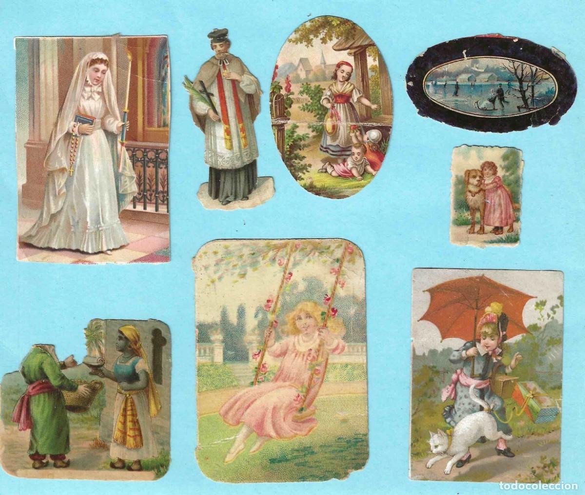 Collectable Antique Stamped Cards: LOTE DE 8 CROMOS TROQUELADOS. CHOCOLATE POBLET (TARRAGONA) Y OTROS