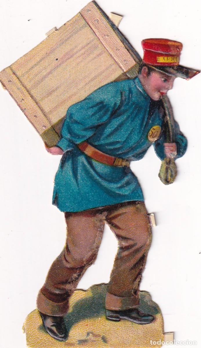 Collectable Antique Stamped Cards: Cromo troquelado con relieve, portador de cajas . Sin publicidad en el reverso. 10 x 6 cm