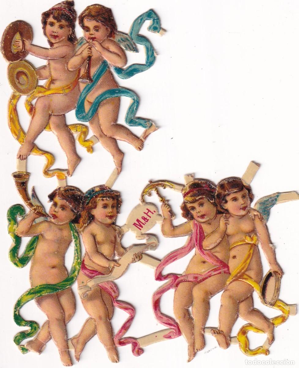 Sammeln alte gestanzte Sammelbilder: Cromos troquelados con relieve, en plancha &aacute;ngeles Sin publicidad en el reverso. 9 x 11 cm