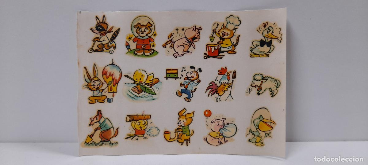 Colecionismo Cromos recortados antigos: ANTIGUA LAMINA DE CALCOMANIAS ORTEGA . BARCELONA . ORIGINAL A&Ntilde;OS 60