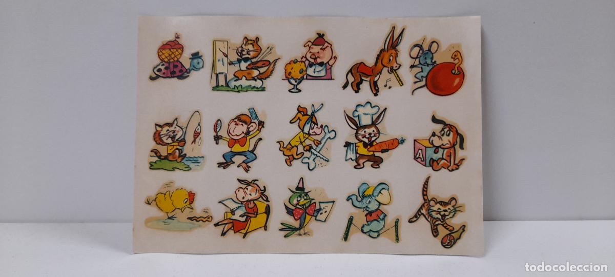Colecionismo Cromos recortados antigos: ANTIGUA LAMINA DE CALCOMANIAS ORTEGA . BARCELONA . ORIGINAL A&Ntilde;OS 60