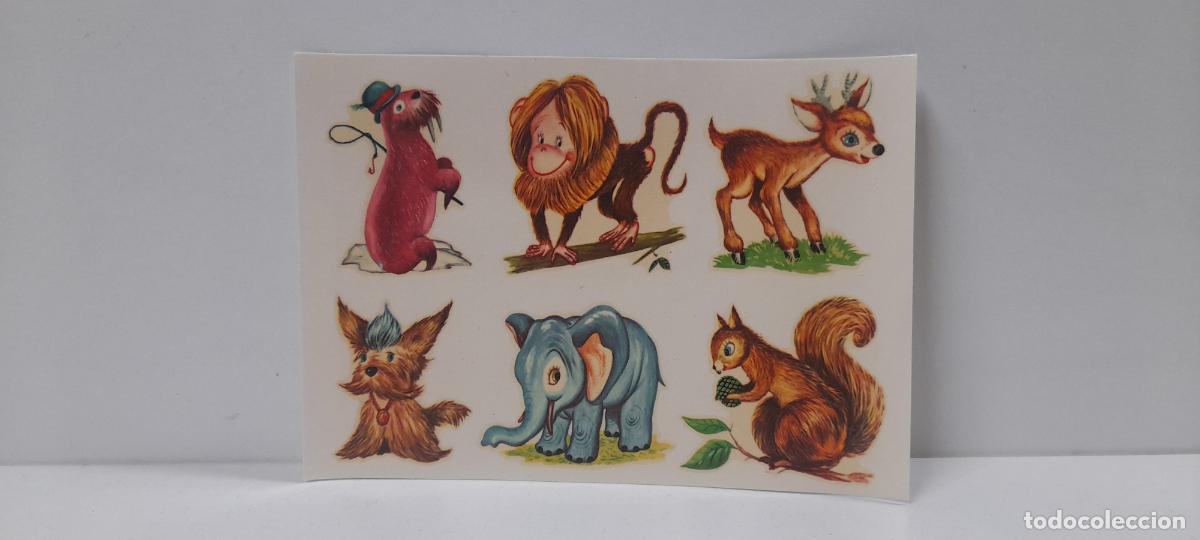 Collectable Antique Stamped Cards: ANTIGUA LAMINA DE CALCOMANIAS ORTEGA . BARCELONA . ORIGINAL A&Ntilde;OS 60