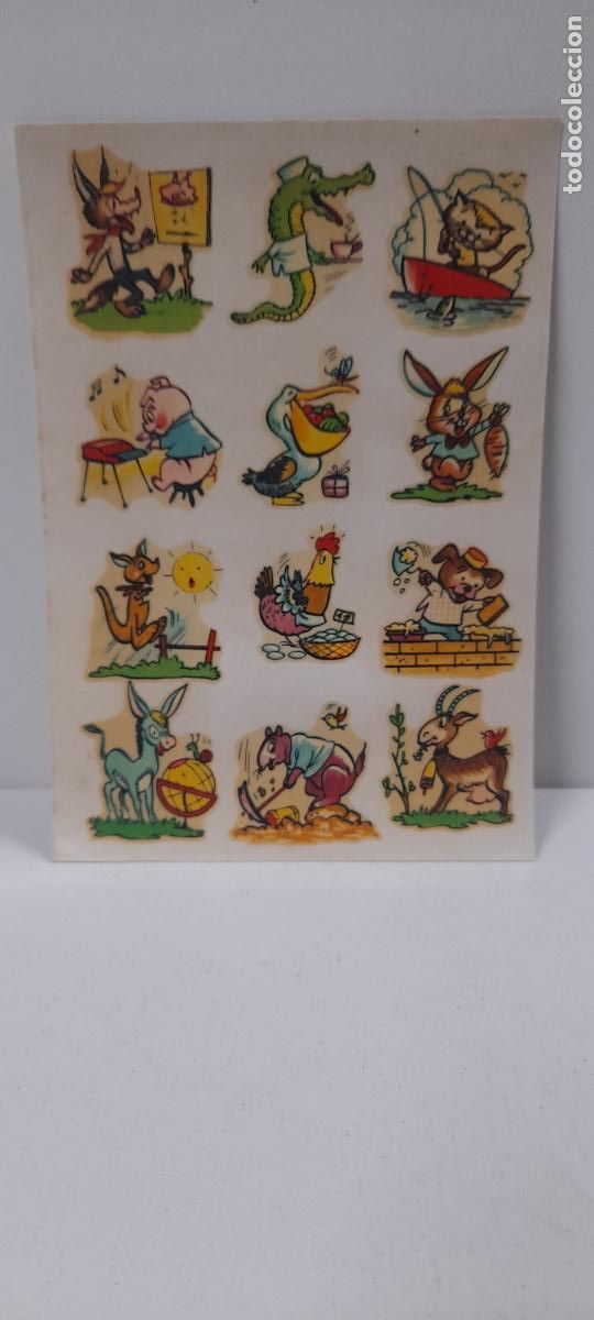 Collectable Antique Stamped Cards: ANTIGUA LAMINA DE CALCOMANIAS ORTEGA . BARCELONA . ORIGINAL A&Ntilde;OS 60