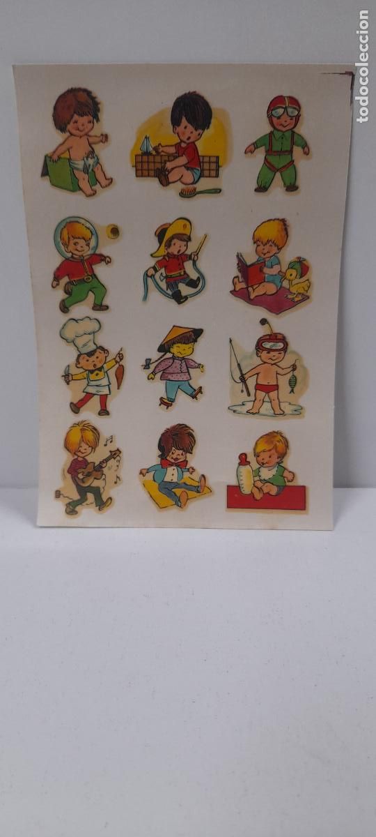 Collectable Antique Stamped Cards: ANTIGUA LAMINA DE CALCOMANIAS ORTEGA . BARCELONA . ORIGINAL A&Ntilde;OS 60