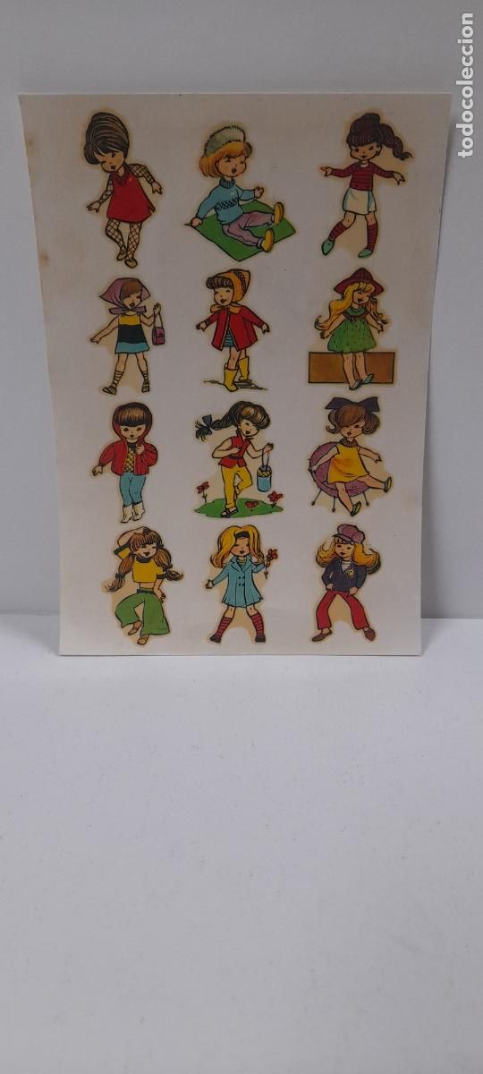 Collectable Antique Stamped Cards: ANTIGUA LAMINA DE CALCOMANIAS ORTEGA . BARCELONA . ORIGINAL A&Ntilde;OS 60