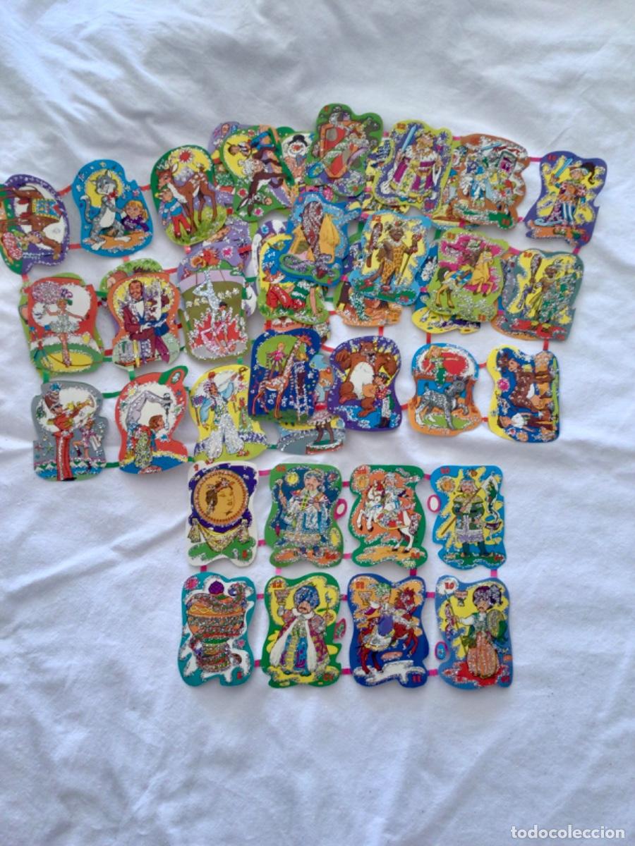 Collectionnisme Cartes &agrave; collectionner massicot&eacute;es anciennes: 6 RARAS Laminas cromo troquelados maves gigante grande purpurina brillantina o escarcha. 22x14,5 cm.