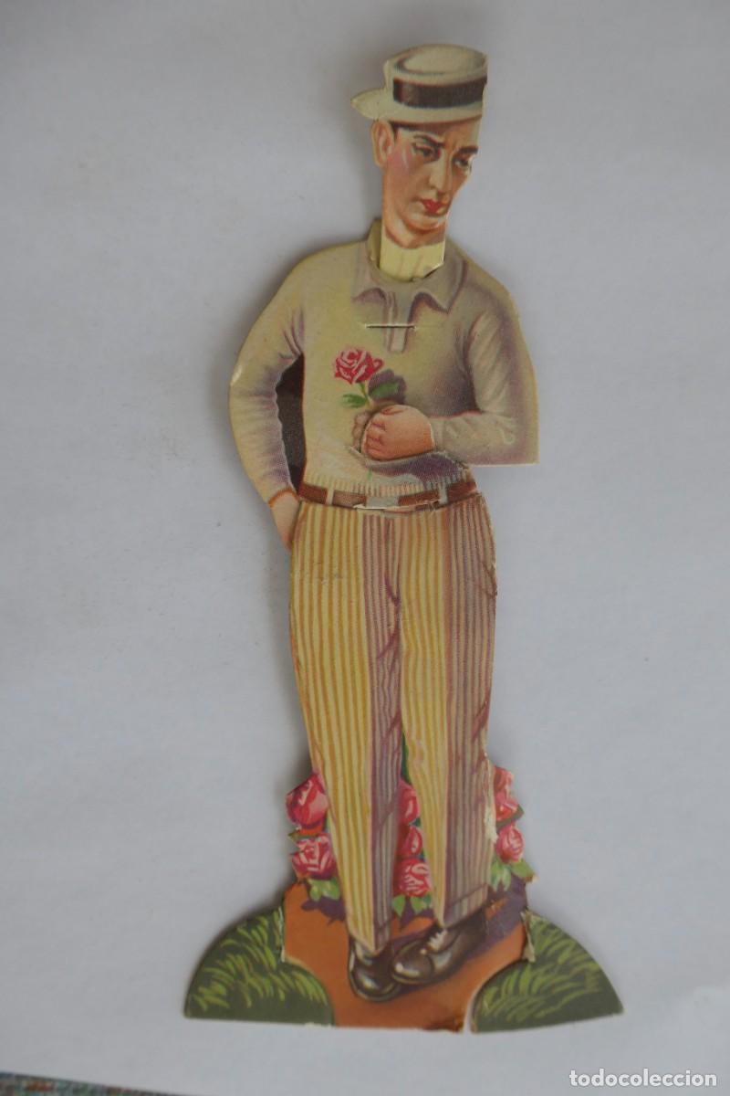 Collectionnisme Cartes &agrave; collectionner massicot&eacute;es anciennes: Cromo articulado de Chocolates Amatller del artista Buster Keaton. A&ntilde;o 1929.