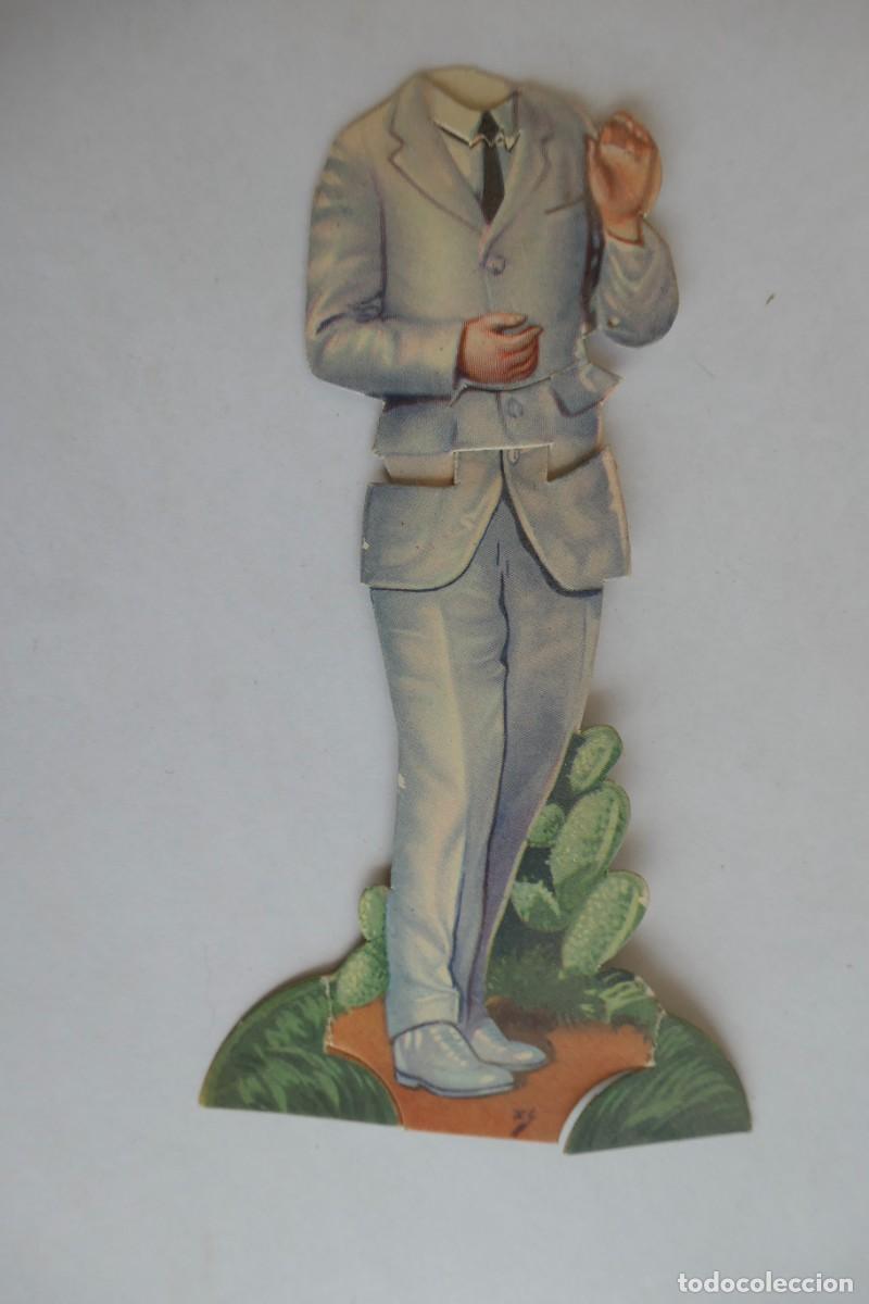 Collectionnisme Cartes &agrave; collectionner massicot&eacute;es anciennes: Cromo articulado de Chocolates Amatller del artista Harold Lloyd sin cabeza. A&ntilde;o 1929.