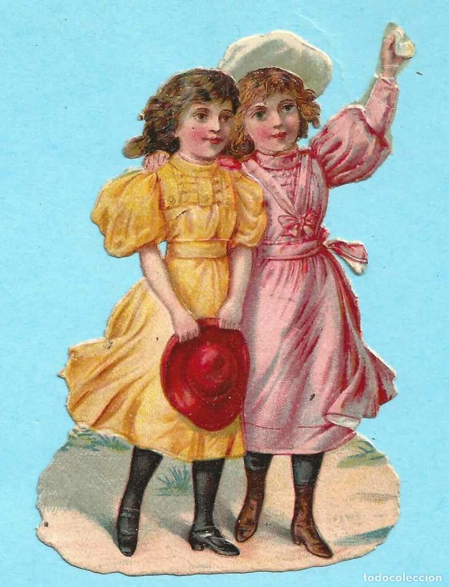 Collezionismo Figurine ritagliate antiche: CROMO TROQUELADO: NI&Ntilde;AS CON SOMBREROS. CHOCOLATE AMATLLER