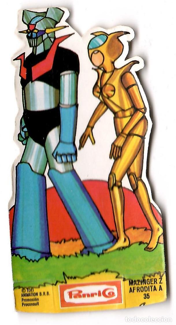 Colecionismo Cromos recortados antigos: Mazinger Z, cromo troquelado Panrico n&ordm; 35: Mazinger Z y Afrodita A