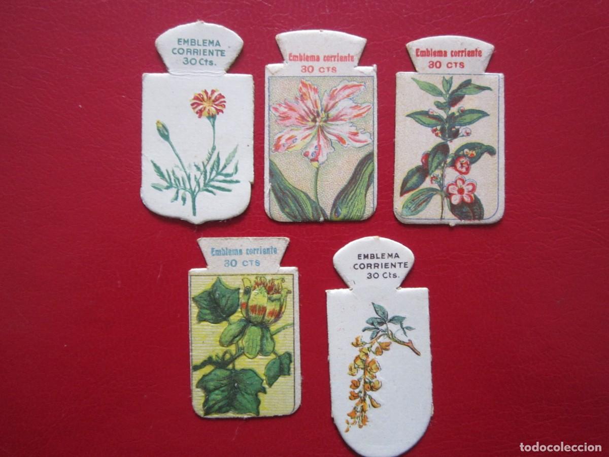 Coleccionismo cromos troquelados antiguos: (71) 5 EMBLEMAS DE FLORES - Foto 1
