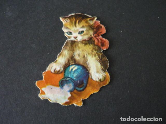 Coleccionismo cromos troquelados antiguos: GATO CROMO TROQUELADO DE PICAR - Foto 1