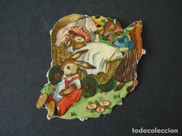 Coleccionismo cromos troquelados antiguos: CONEJOS CROMO TROQUELADO DE PICAR - Foto 1