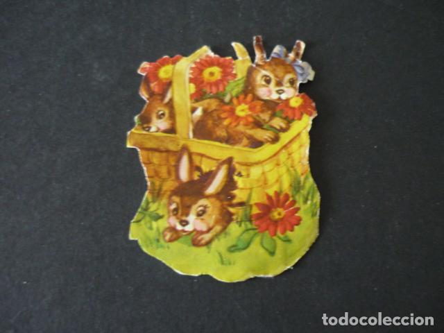Coleccionismo cromos troquelados antiguos: CONEJOS CROMO TROQUELADO DE PICAR - Foto 1