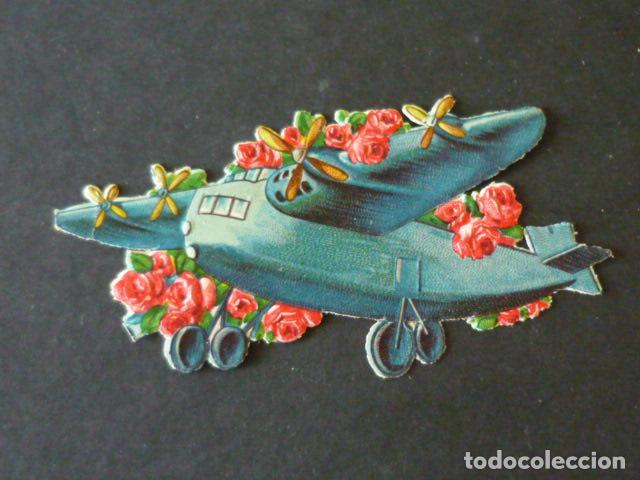 Coleccionismo cromos troquelados antiguos: AVION ANTIGUO CROMO TROQUELADO - Foto 1