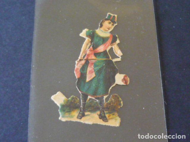 Coleccionismo cromos troquelados antiguos: MUJER ANTIGUO CROMO TROQUELADO - Foto 1