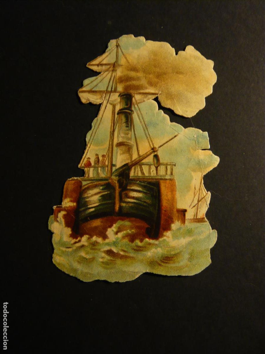 Coleccionismo cromos troquelados antiguos: BARCO ANTIGUO CROMO TROQUELADO SIGLO XIX - Foto 1