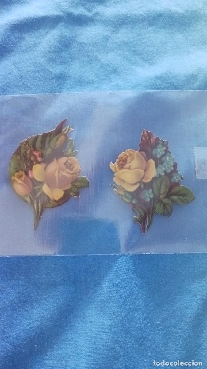 Coleccionismo cromos troquelados antiguos: Antiguos cromos de flores (2 en total) - Foto 1