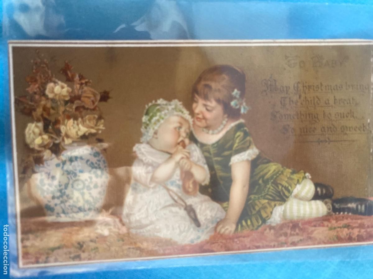 Coleccionismo cromos troquelados antiguos: Antiguo cromo ni&ntilde;a y bebe - Foto 1