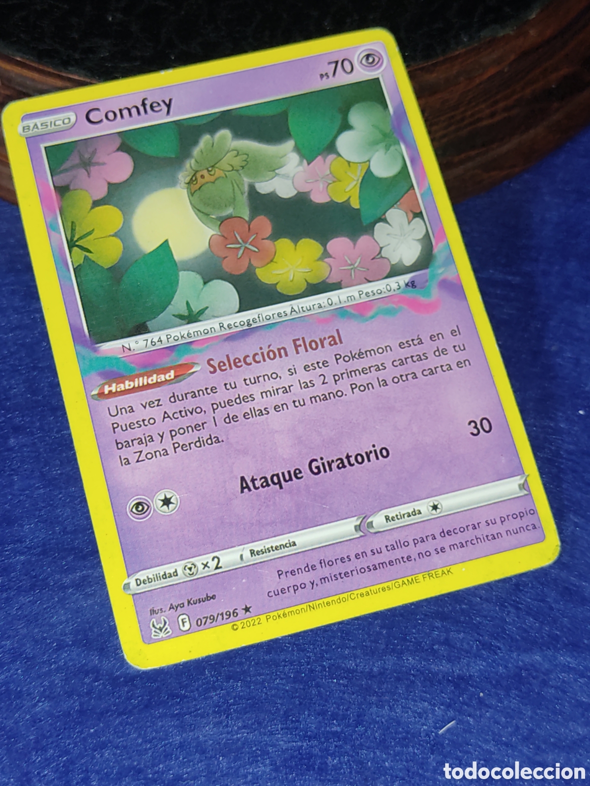 Coleccionismo cromos troquelados antiguos: Carta Pok&eacute;mon Comfey & 079/196 - Foto 1