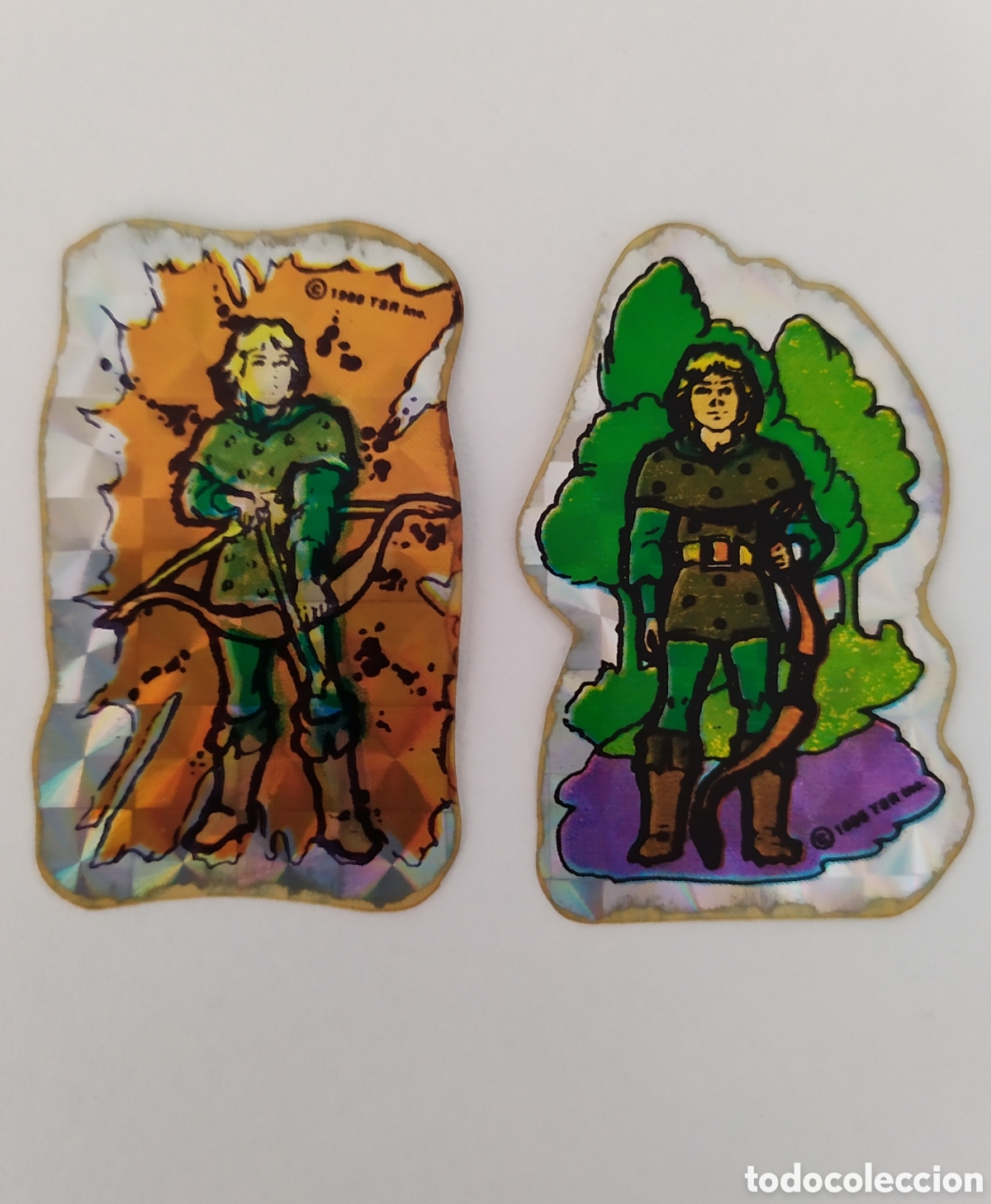 Collectable Antique Stamped Cards: Lote 2 cromos de 'Hank', el arquero de 'Dragones y Mazmorras' Matutano a&ntilde;os 80