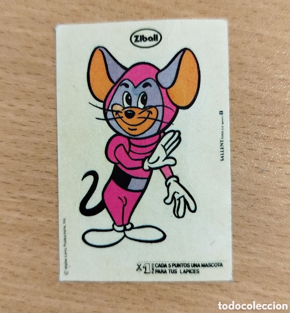Coleccionismo Cromos troquelados antiguos: ZIBALI SQUEEK RATON ESPACIAL WALTER LANTZ CROMO PEGATINA ADHESIVO DULCES BOLLERIA