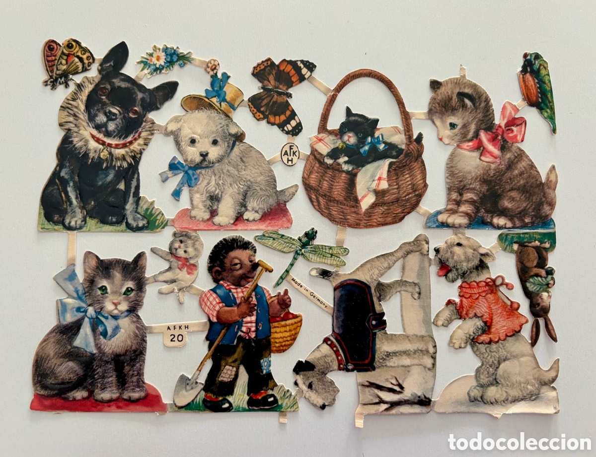 Coleccionismo Cromos troquelados antiguos: AFKH 20 l&aacute;mina CROMOS TROQUELADOS alemanes DEFECTO a&ntilde;os 50 RARA ESCASA DIF&Iacute;CIL muy antigua