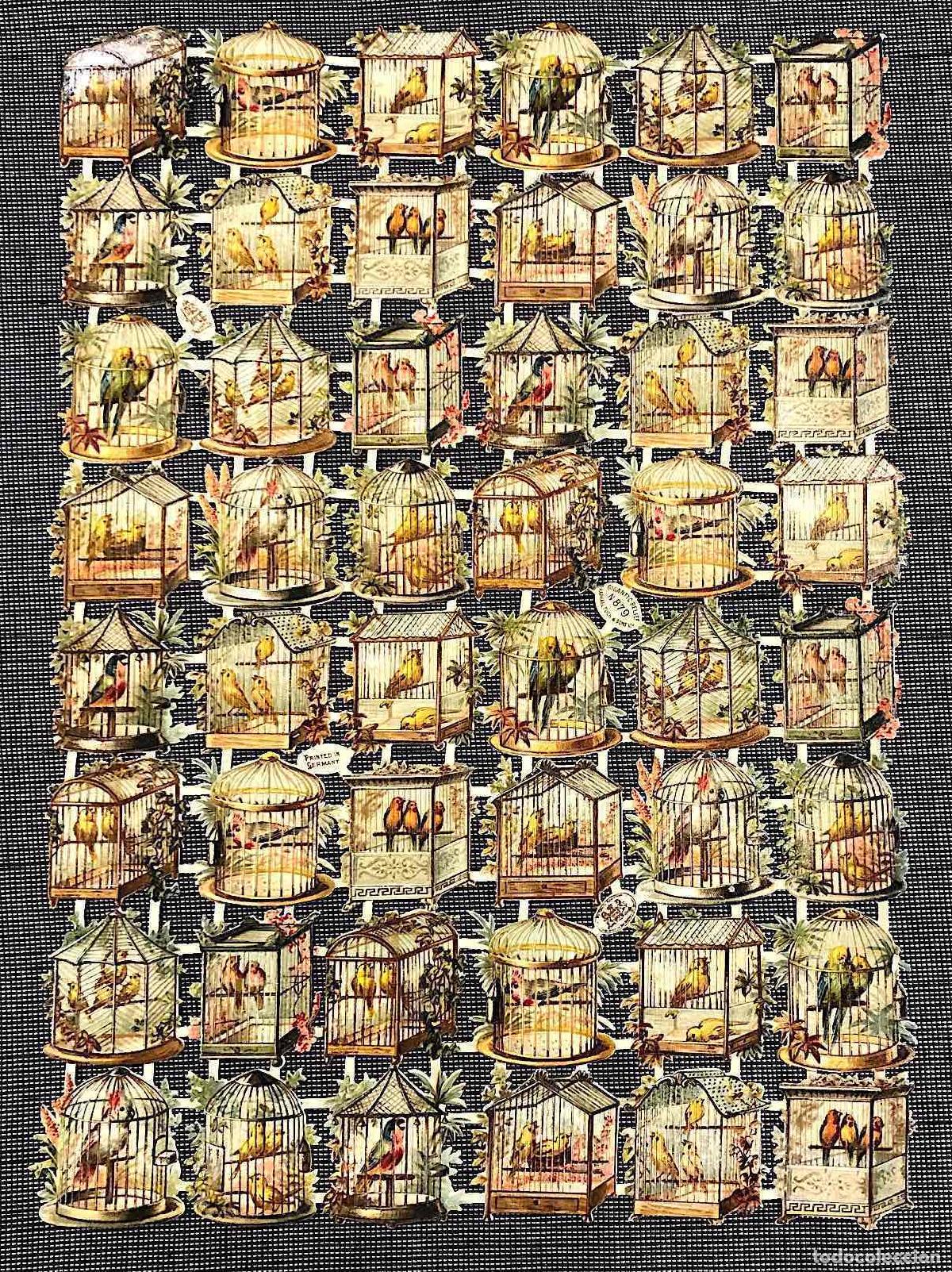 Coleccionismo Cromos troquelados antiguos: LAMINA CROMOS TROQUELADOS PAJAROS. RAPHAEL TUCK & SONS GERMANY. N&ordm; 879. RAREZA. GIGANTIC RELIEF