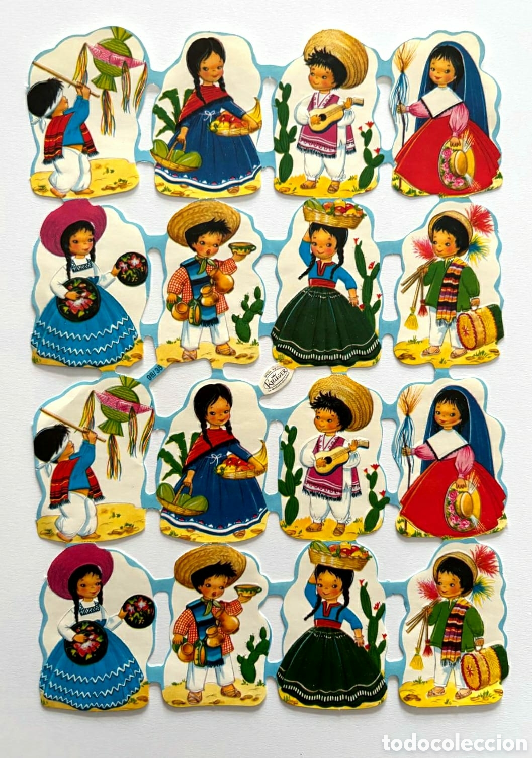 Coleccionismo Cromos troquelados antiguos: L&aacute;mina CROMOS TROQUELADOS alemanes KRUGER relieve dibujo gatos NUEVA colecci&oacute;n antigua infantil