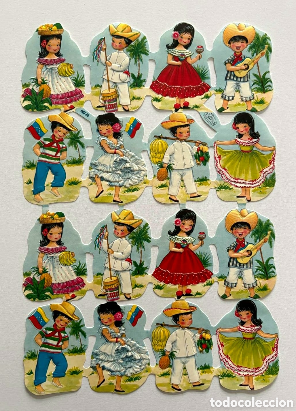 Coleccionismo Cromos troquelados antiguos: L&aacute;mina CROMOS TROQUELADOS alemanes KRUGER 98/35 relieve dibujos ni&ntilde;os NUEVA colecci&oacute;n antigua