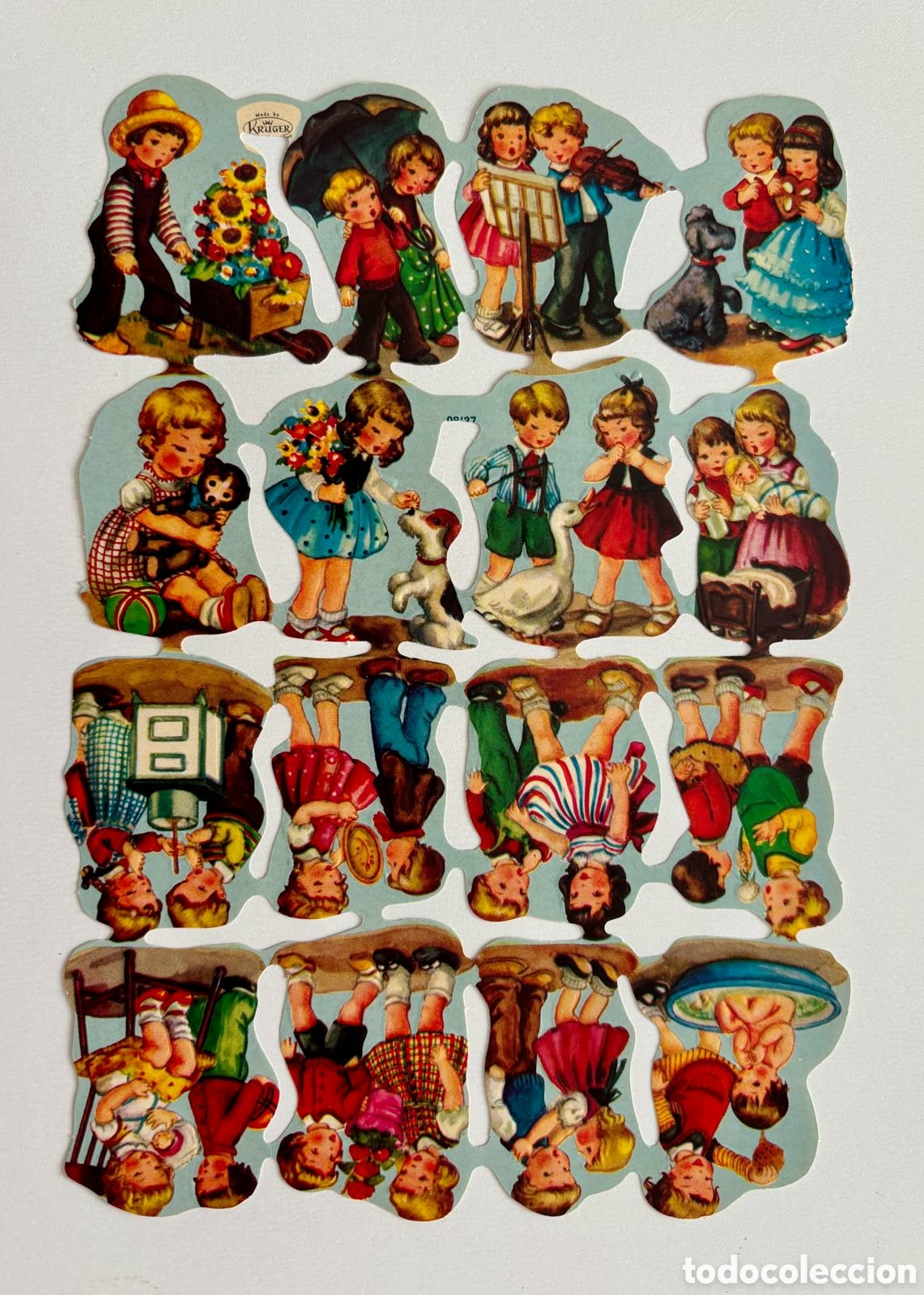 Coleccionismo Cromos troquelados antiguos: L&aacute;mina CROMOS TROQUELADOS alemanes KRUGER 98/37 relieve dibujos ni&ntilde;os NUEVA colecci&oacute;n antigua